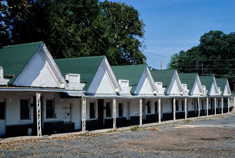 Historic Photo : 1980 DeSoto Motel, diagonal view 2, Route 49B, Helena, Arkansas | Margolies | Roadside America Collection | Vintage Wall Art :