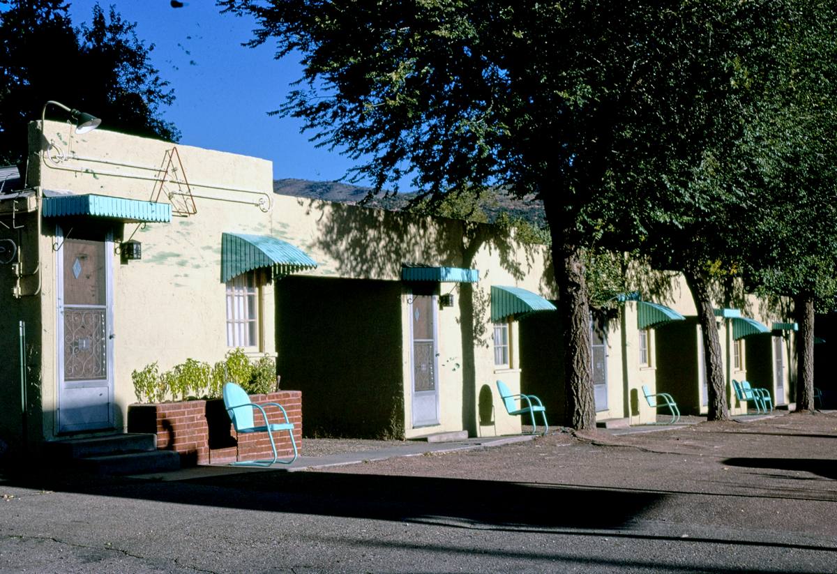 Historic Photo : 1980 Dillon Motel, diagonal view 1, B-24, Manitou Springs, Colorado | Margolies | Roadside America Collection | Vintage Wall Art :