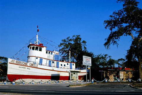 Historic Photo : 1979 Hurricane Camille Gift Shop, Route 90, Gulfport, Mississippi | Margolies | Roadside America Collection | Vintage Wall Art :