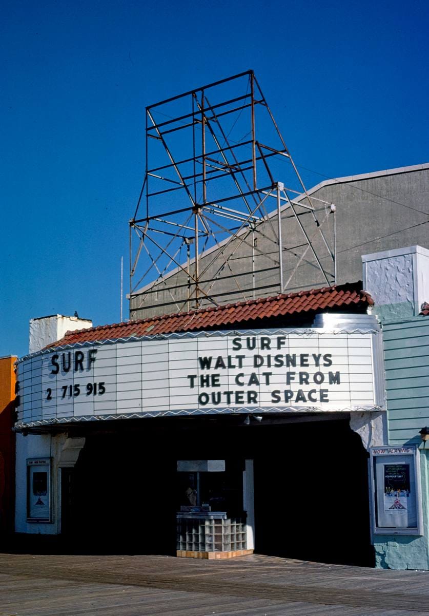 Historic Photo : 1978 Surf Theater, angle 1, Boardwalk, Ocean City, New Jersey | Margolies | Roadside America Collection | Vintage Wall Art :