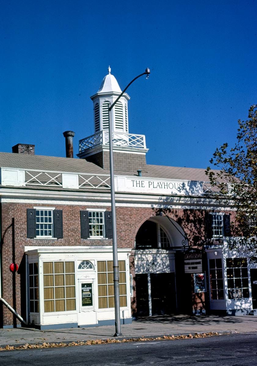 Historic Photo : 1977 New Canaan Playhouse, vertical, Elm Street, New Canaan, Connecticut | Margolies | Roadside America Collection | Vintage Wall Art :