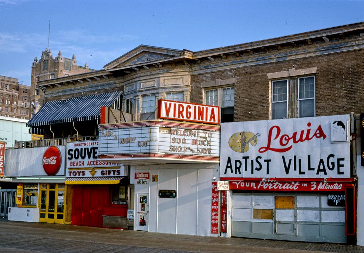 Historic Photo : 1978 Virginia Theater, horizontal, The Boardwalk, Atlantic City, New Jersey | Margolies | Roadside America Collection | Vintage Wall Art :