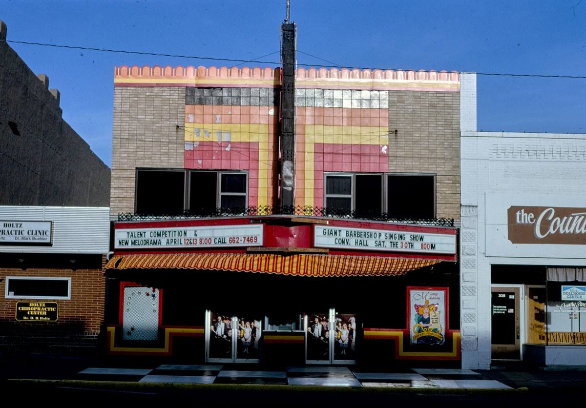 Historic Photo : 1996 Flag Theater, horizontal, Hutchinson, Kansas | Margolies | Roadside America Collection | Vintage Wall Art :