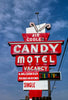 Historic Photo : 1987 Candy Motel sign, Route 99, Fresno, California | Margolies | Roadside America Collection | Vintage Wall Art :