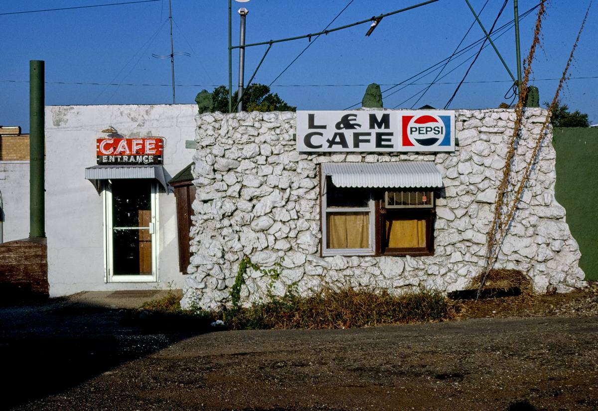Historic Photo : 1980 L & M Cafe sign, Eldon, Missouri | Margolies | Roadside America Collection | Vintage Wall Art :