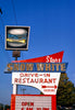 Historic Photo : 1988 Stan's Snow White Drive-In Restaurant sign, angle one, Frederick Avenue, Saint Joseph, Missouri | Photo by: John Margolies |