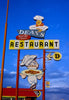 Historic Photo : 1987 Dean's Restaurant sign, B-40 (Route 66), Tucumcari, New Mexico | Margolies | Roadside America Collection | Vintage Wall Art :