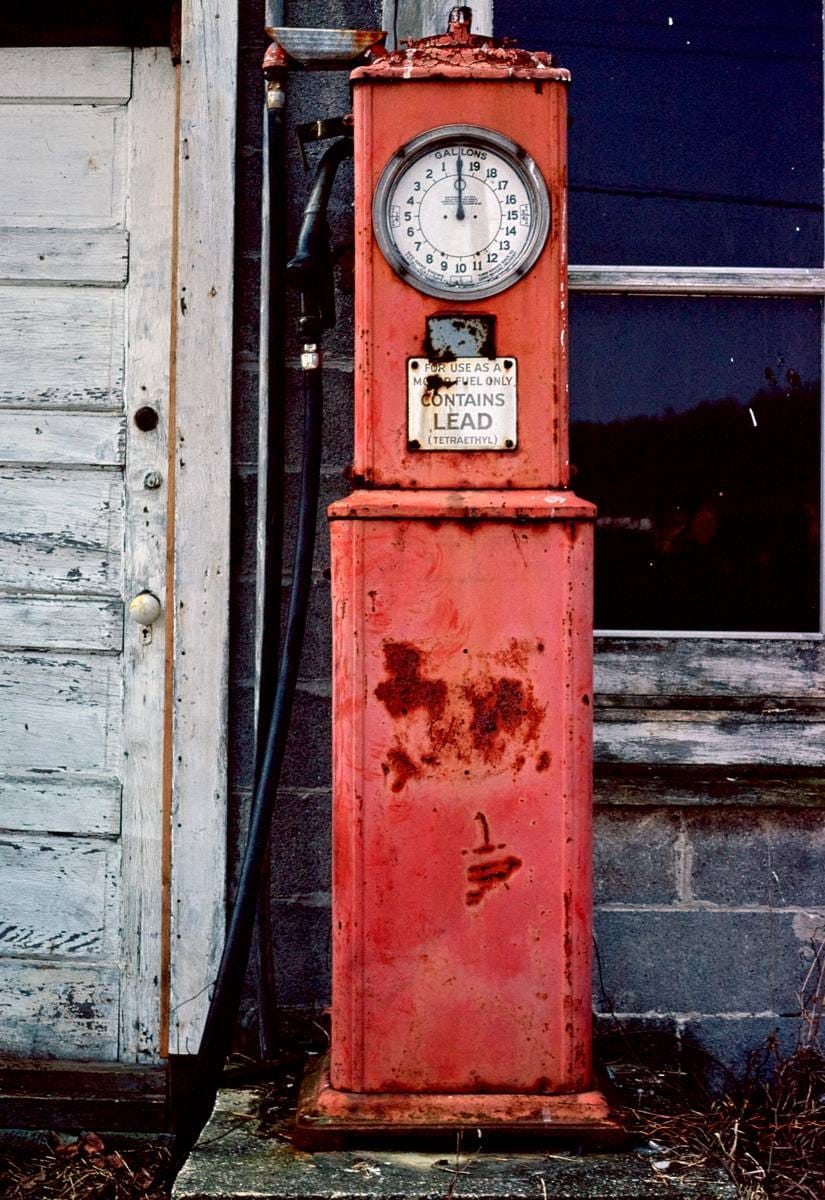 Historic Photo : 1980 Clockface gasoline pump, Route 40, Indian Springs, Maryland | Margolies | Roadside America Collection | Vintage Wall Art :