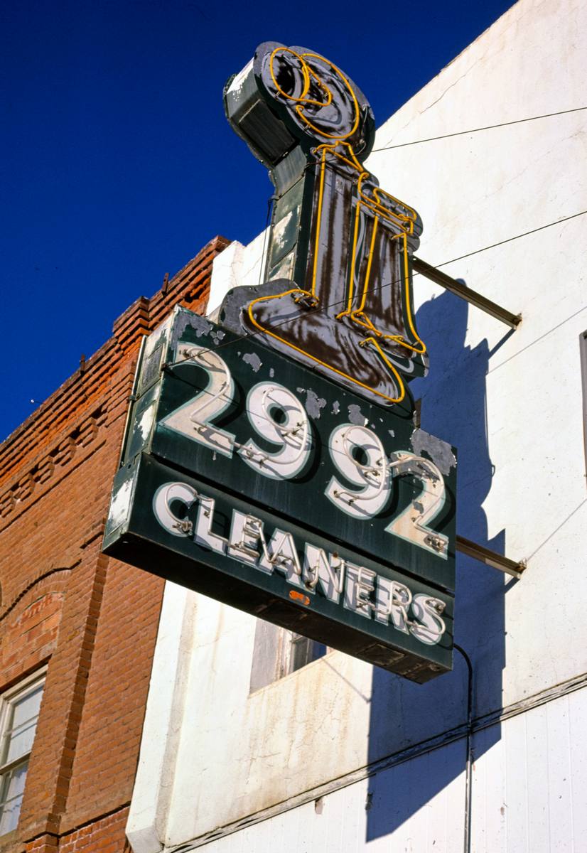 Historic Photo : 1987 2992 Cleaners sign, Merrill Avenue, Glendive, Montana | Margolies | Roadside America Collection | Vintage Wall Art :