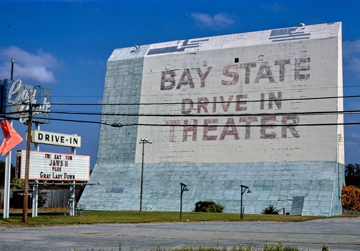 Historic Photo : 2001 Bay State Drive-in Theater, Route 6, Seekonk, Massachusetts | Margolies | Roadside America Collection | Vintage Wall Art :