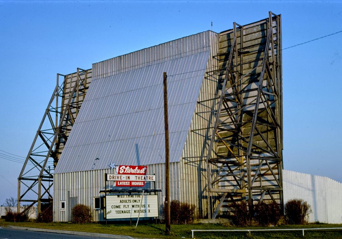 Historic Photo : 1978 Stardust Drive-in Theater, Route 9, Plattsburgh, New York | Margolies | Roadside America Collection | Vintage Wall Art :