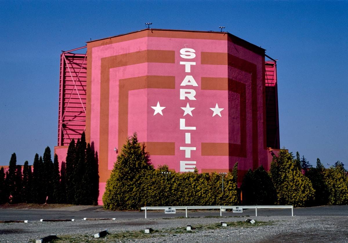 Historic Photo : 1980 Star Lite Drive-in Theater, S. Tacoma Way, Tacoma, Washington | Margolies | Roadside America Collection | Vintage Wall Art :