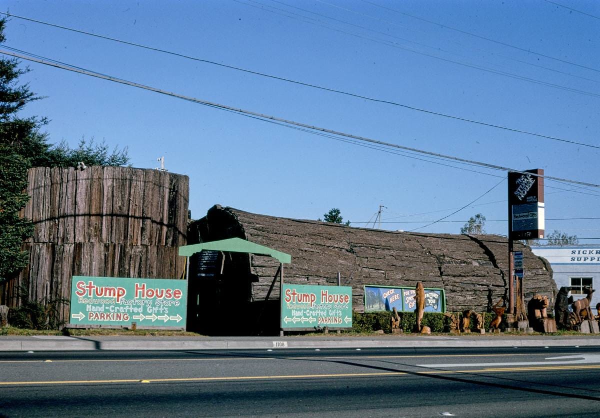 Historic Photo : 1991 Stump House, Redwood Gifts, Route 101, Eureka, California | Margolies | Roadside America Collection | Vintage Wall Art :