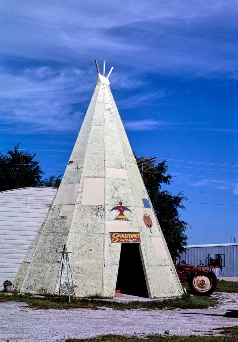 Historic Photo : 1987 Pocahontas souvenir stand, teepee only, Route 3, Pocahontas, Iowa | Margolies | Roadside America Collection | Vintage Wall Art :