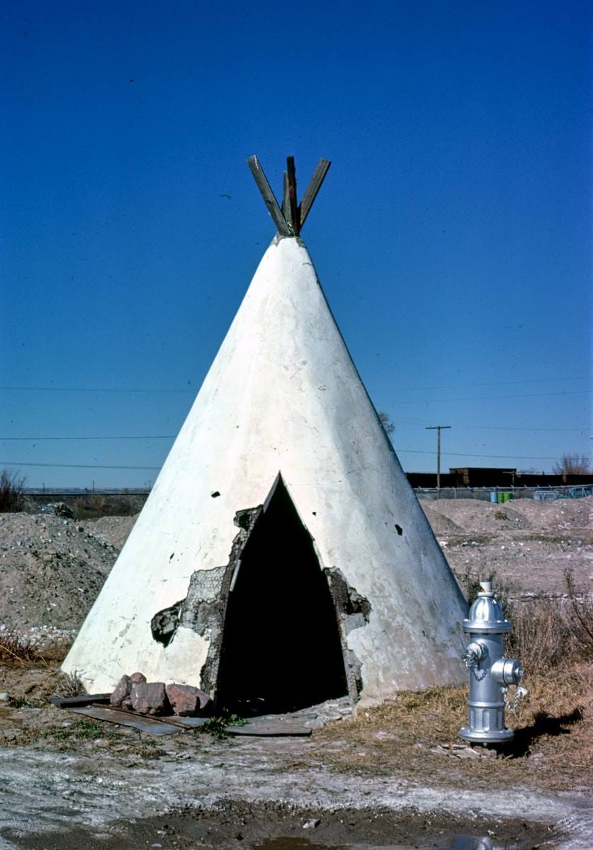 Historic Photo : 1979 Teepee, once by a souvenir stand, Route 20, Canutillo, Texas | Margolies | Roadside America Collection | Vintage Wall Art :