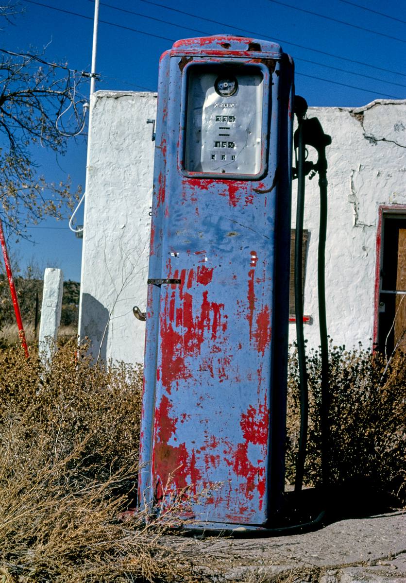 Historic Photo : 1991 Old gas pump V B-25, Walsenburg, Colorado | Margolies | Roadside America Collection | Vintage Wall Art :