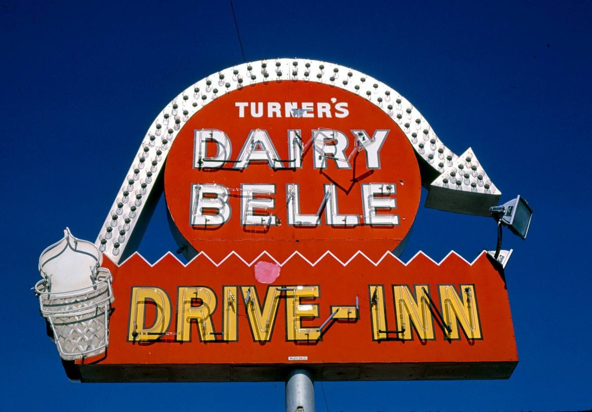 Historic Photo 1982 Dairy Belle ice cream sign, Rt. 96B, Columbus, K