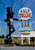Historic Photo : 1984 Mr. Peanut sign, (Half Dollar Bar sign), Route 1, Peabody, Massachusetts | Margolies | Roadside America Collection | Vintage Wall Art :