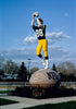 Historic Photo : 1992 Green Bay Packer Hall of Fame, football player statue, angle 1, Green Bay Avenue, Green Bay, Wisconsin | Photo by: John Margolies |