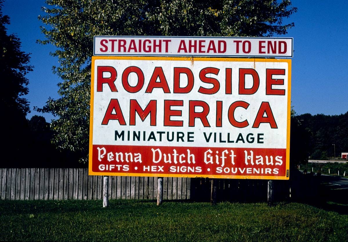Historic Photo : 1995 Roadside America sign, Route 22, Shartlesville, Pennsylvania | Margolies | Roadside America Collection | Vintage Wall Art :