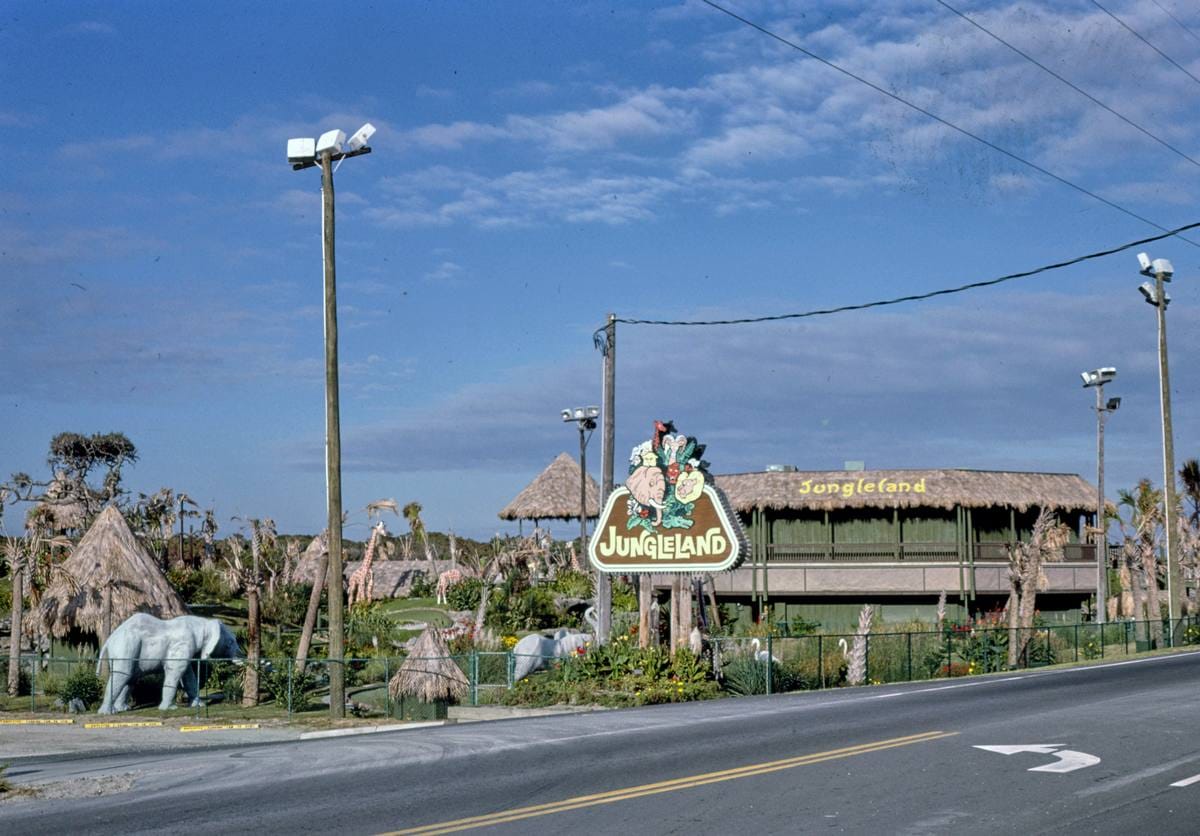 Historic Photo : 1985 From Route 58, Jungleland miniature golf, Atlantic Beach, North Carolina | Margolies | Roadside America Collection | Vintage Wall Art :