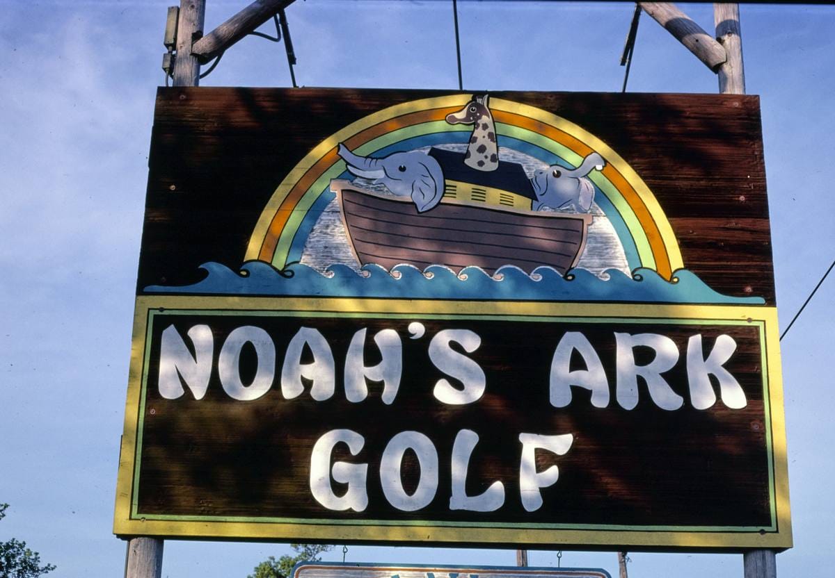 Historic Photo : 1988 New sign, Noah's Ark Golf, Myrtle Beach, South Carolina | Margolies | Roadside America Collection | Vintage Wall Art :