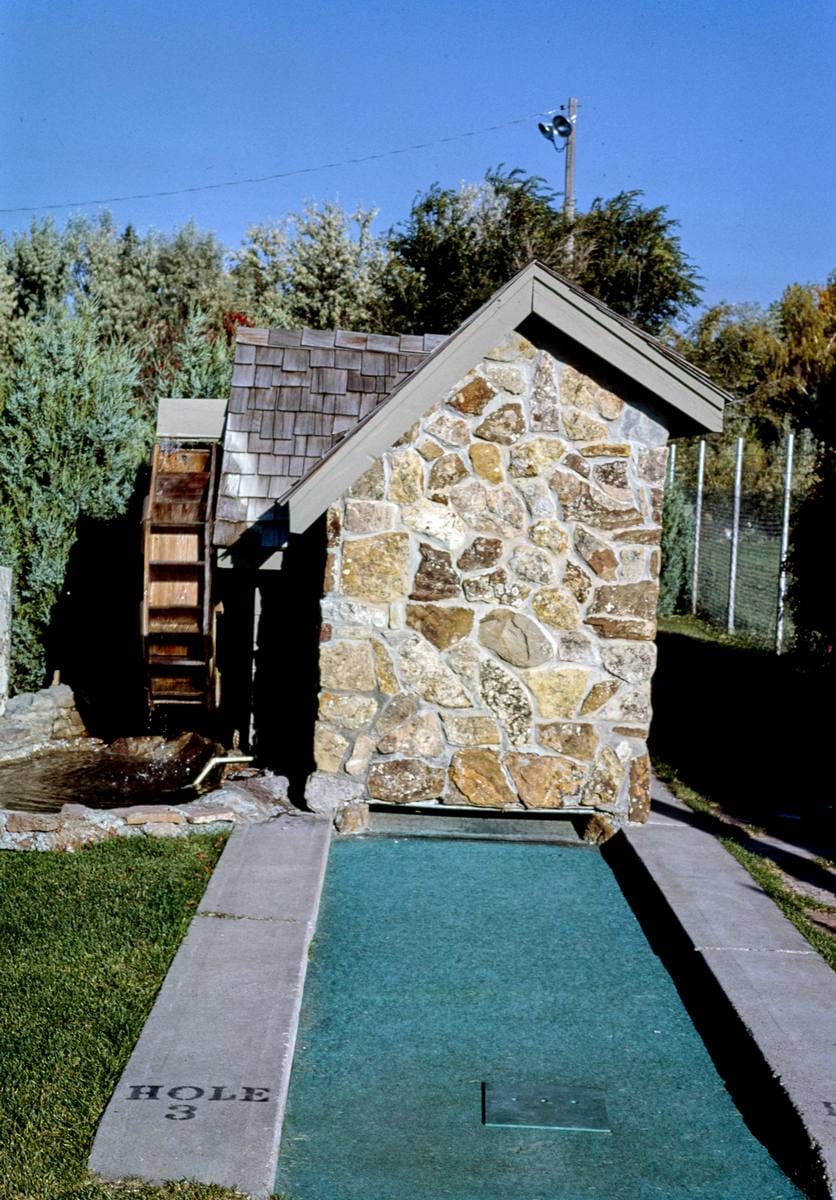 Historic Photo : 1987 Water mill, Valley View Mini-Golf, Great Falls, Montana | Margolies | Roadside America Collection | Vintage Wall Art :