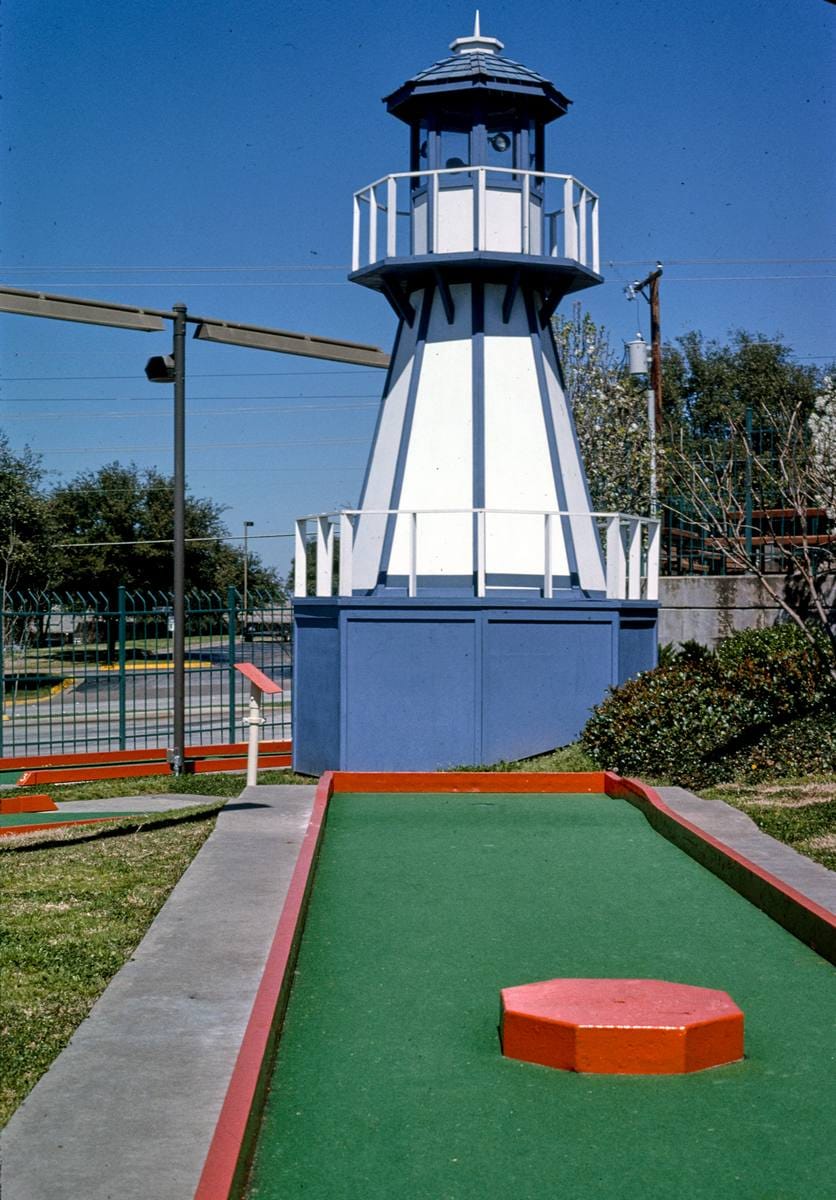 Historic Photo : 1995 Lighthouse, Lackland Road Putt-Putt, Fort Worth, Texas | Margolies | Roadside America Collection | Vintage Wall Art :