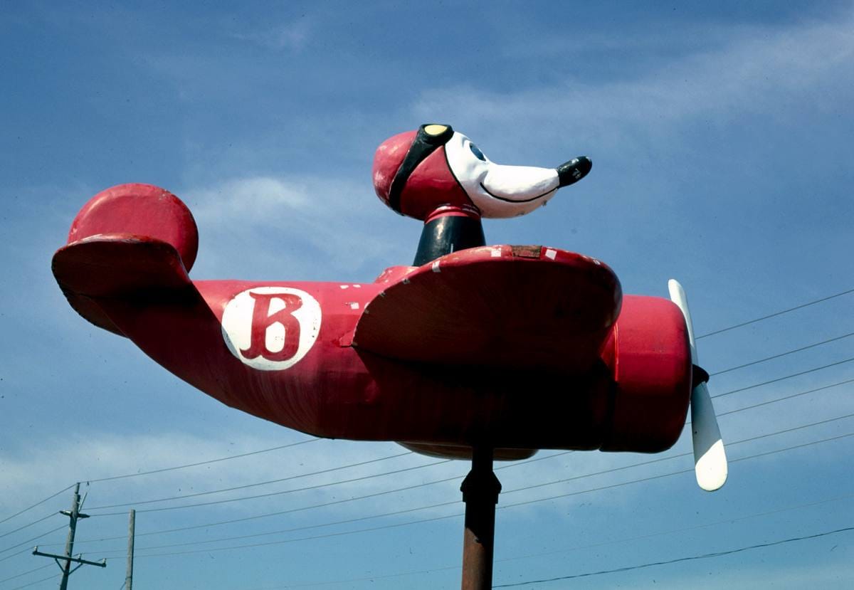 Historic Photo : 1986 Snoopy detail, Jawor's Fun Golf, Roseville, Michigan | Margolies | Roadside America Collection | Vintage Wall Art :