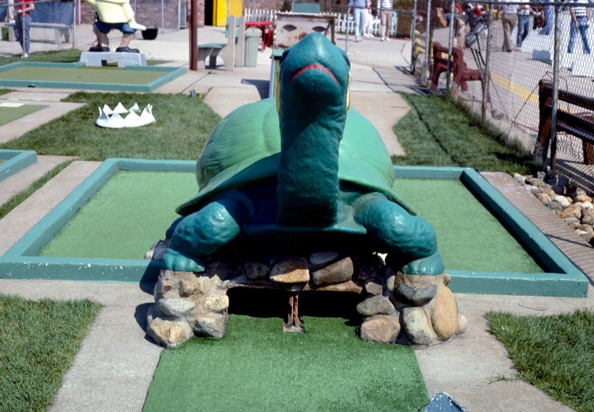 Historic Photo : 1986 Turtle hole, Jawor's Fun Golf, Roseville, Michigan | Margolies | Roadside America Collection | Vintage Wall Art :