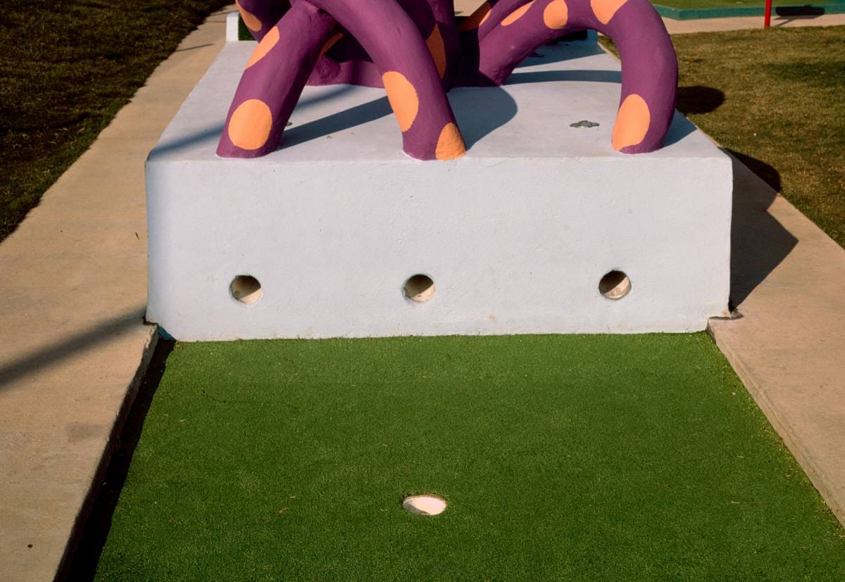 Historic Photo : 1986 Octopus back hole detail, Sir Goony Golf, Chattanooga, Tennessee | Margolies | Roadside America Collection | Vintage Wall Art :