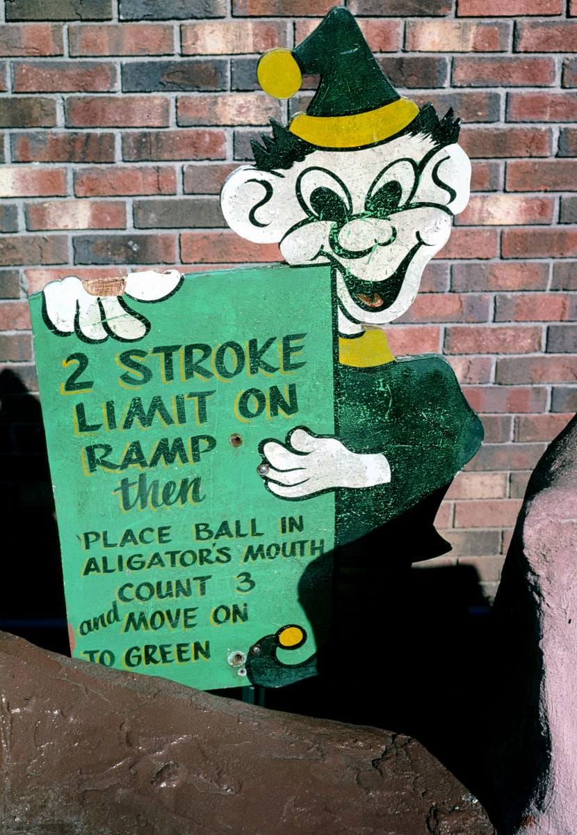 Historic Photo : 2002 Alligator sign, Sir Goony Golf, Lake George, New York | Margolies | Roadside America Collection | Vintage Wall Art :