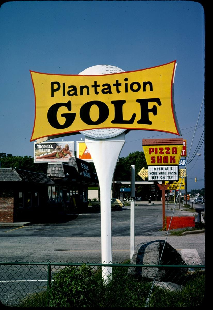 Historic Photo : 1979 Sign, Plantation Golf, Myrtle Beach, South Carolina | Margolies | Roadside America Collection | Vintage Wall Art :