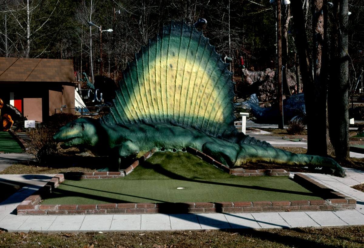 Historic Photo : 1984 Giant lizard, Jolly Golf, Route 441, Gatlinburg, Tennessee | Margolies | Roadside America Collection | Vintage Wall Art :