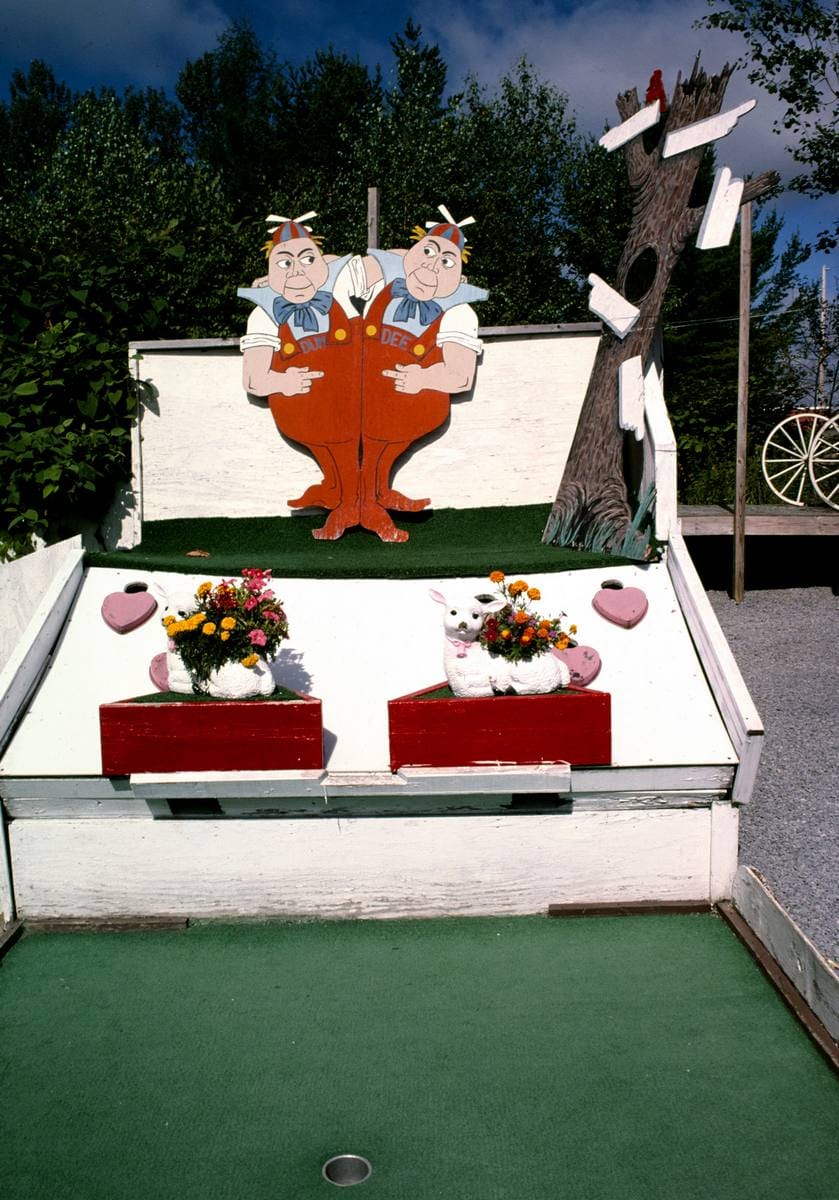 Historic Photo : 2002 Tweedles vertical view 2, Over the Rainbow mini golf, Old Forge, New York | Margolies | Roadside America Collection | Vintage Wall Art :