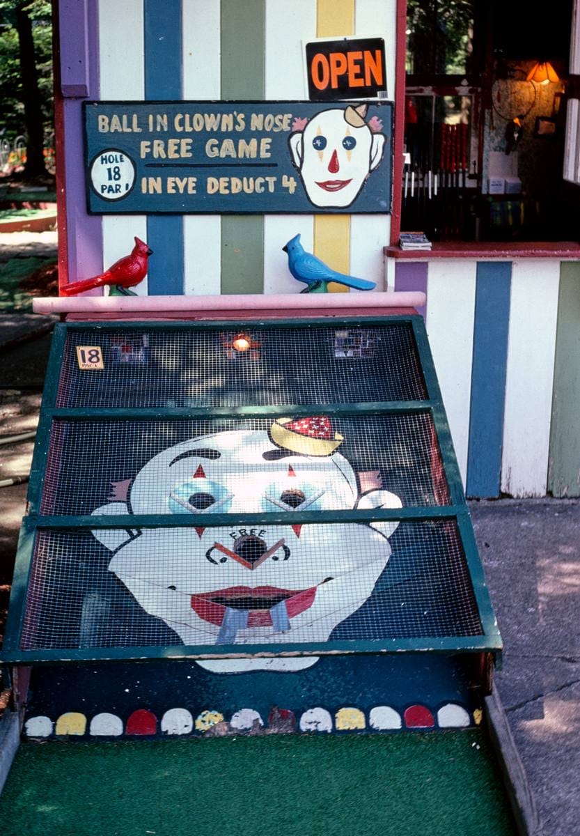 Historic Photo : 2002 Clown 18th hole, Nutty-Putty, Old Forge, New York | Margolies | Roadside America Collection | Vintage Wall Art :