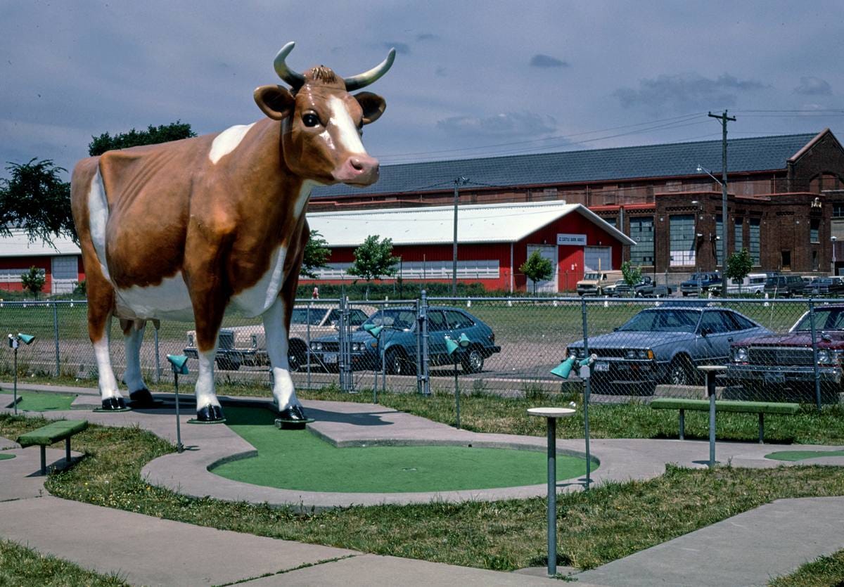 Historic Photo : 1984 Front entrance, Fairway Golf, 1700 Como Avenue, St. Paul, Minnesota | Margolies | Roadside America Collection | Vintage Wall Art :