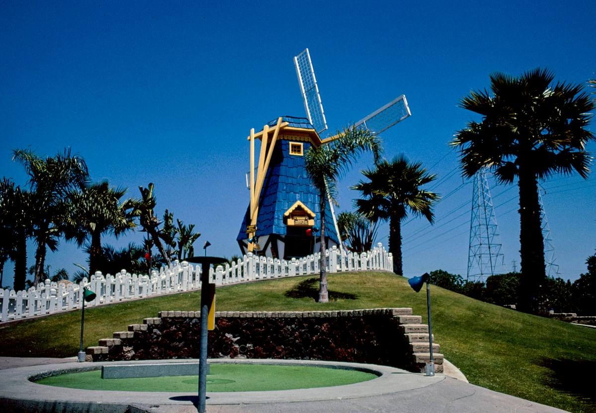 Historic Photo : 1981 Windmill, Golf N' Stuff, Ventura, California | Margolies | Roadside America Collection | Vintage Wall Art :