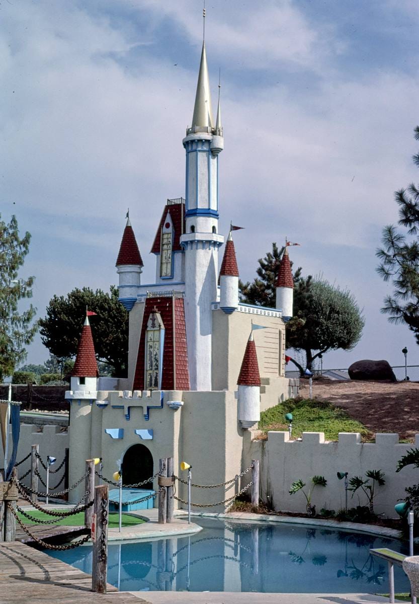Historic Photo : 1987 Castle, Blackbeard's mini golf, Fresno, California | Margolies | Roadside America Collection | Vintage Wall Art :