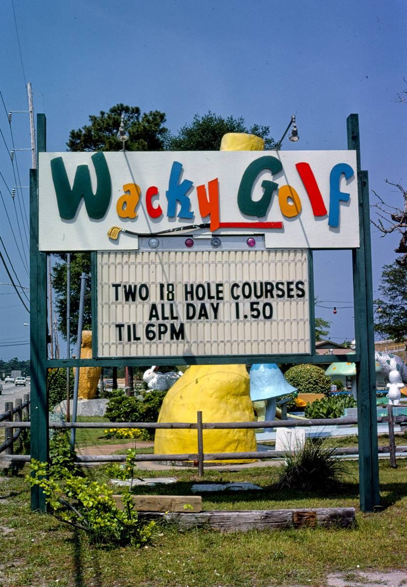 Historic Photo : 1979 Sign, Wacky Golf, North Myrtle Beach, South Carolina | Margolies | Roadside America Collection | Vintage Wall Art :