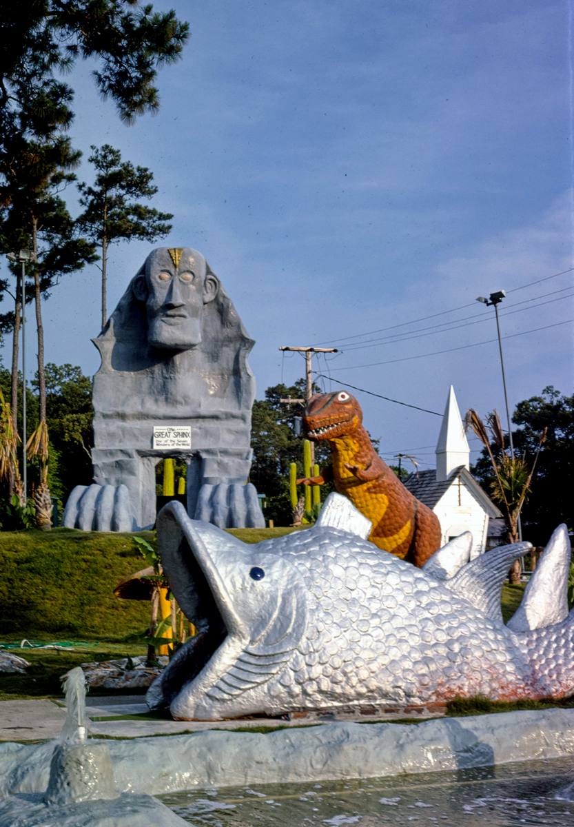 Historic Photo : 1979 Leviathan with open mouth view 1, Wacky Golf, Myrtle Beach, South Carolina | Margolies | Roadside America Collection | Vintage Wall Art :