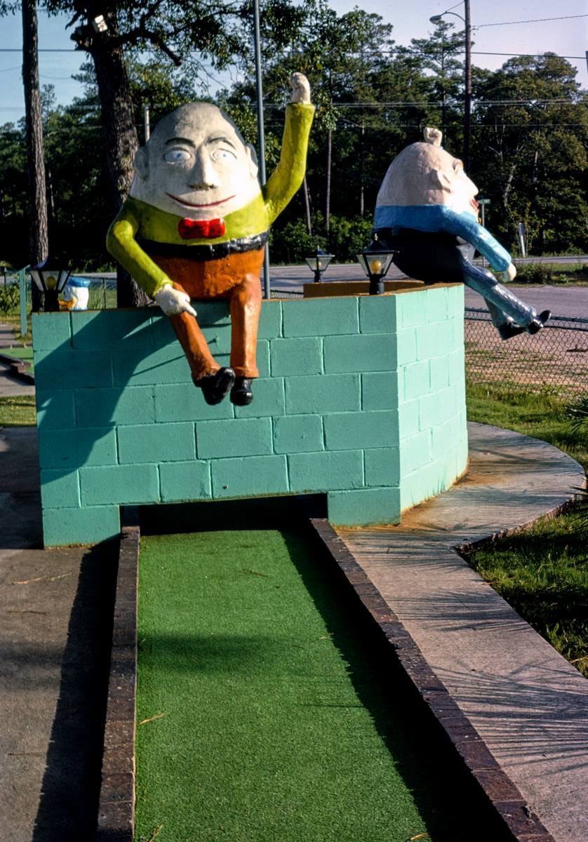 Historic Photo : 1979 Humpty Dumpty hole, Wacky Golf, Myrtle Beach, South Carolina | Margolies | Roadside America Collection | Vintage Wall Art :