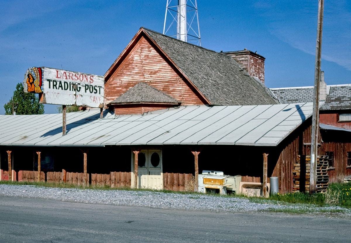 Historic Photo : 1980 Storefront, Larson's Trading Post, Route 91, Firth, Idaho | Margolies | Roadside America Collection | Vintage Wall Art :