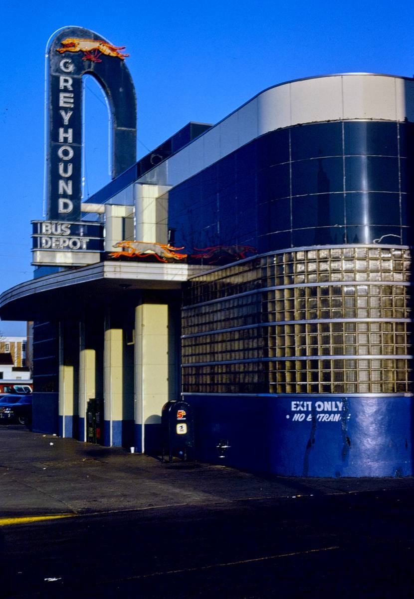 Historic Photo : 1979 Greyhound Bus Depot, Columbia, South Carolina | Margolies | Roadside America Collection | Vintage Wall Art :