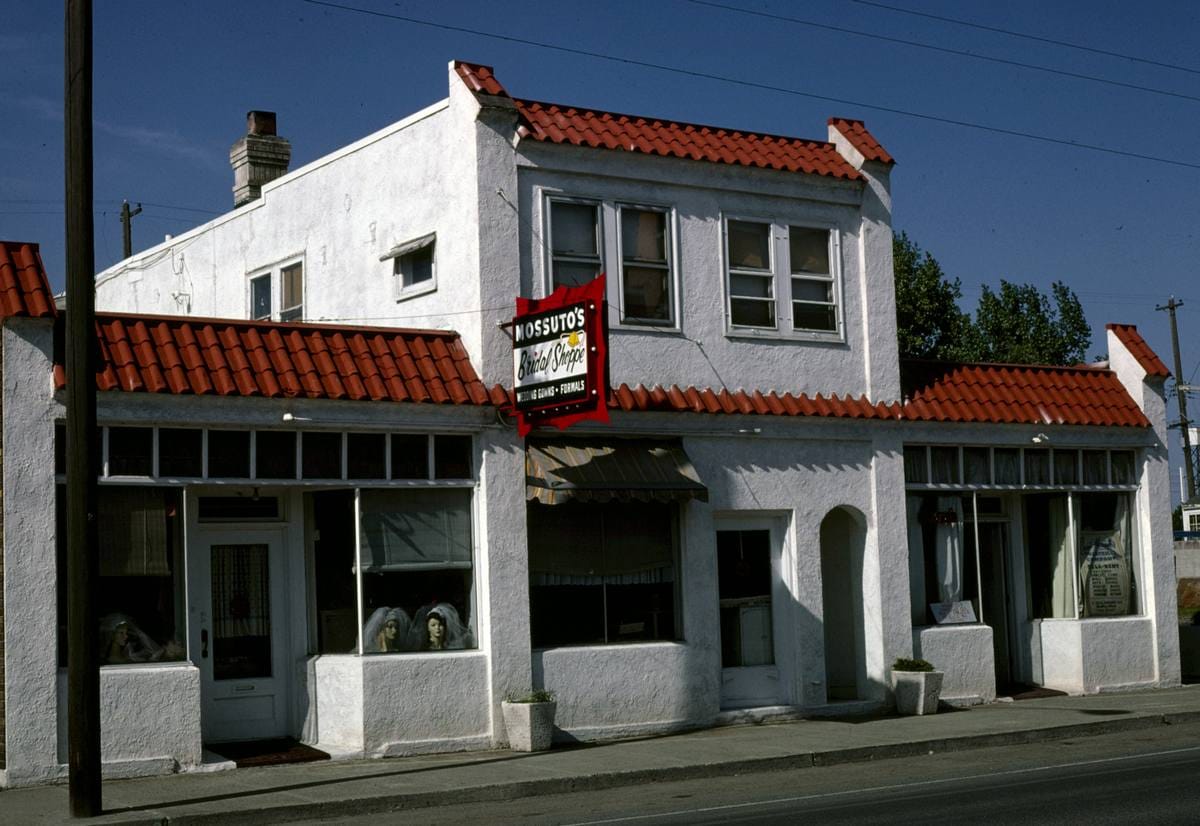 Historic Photo : 1980 Mossuto's Bridal Shoppe, Spokane, Washington | Margolies | Roadside America Collection | Vintage Wall Art :