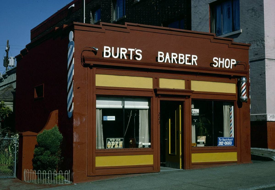 Historic Photo : 1980 Burt's Barbershop, Seattle, Washington | Margolies | Roadside America Collection | Vintage Wall Art :