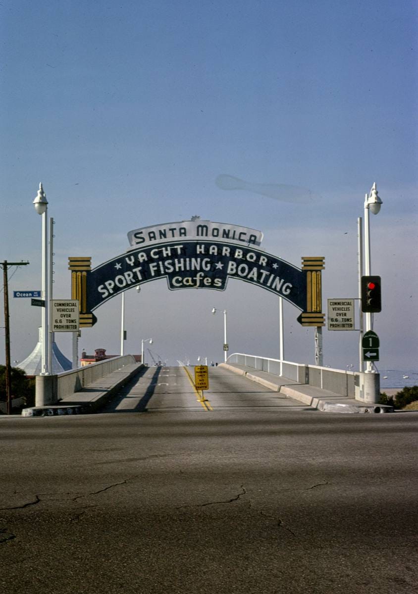 Historic Photo : 1979 Santa Monica Pier sign, Santa Monica, California | Margolies | Roadside America Collection | Vintage Wall Art :