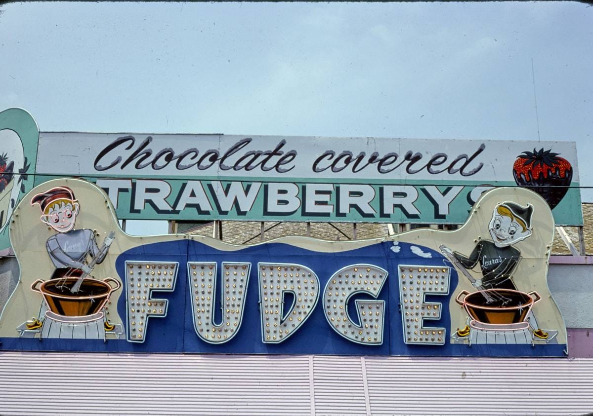 Historic Photo : 1978 Laura's Fudge sign, Wildwood, New Jersey | Margo ...