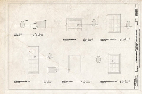 Blueprint Window Details - Sheldon Jackson College, Stevenson Hall, Baranof Island, Sitka, Sitka Borough, AK