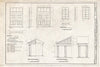 Blueprint Window detail, Small portico elevation & large portico elevation - Maxwell Air Force Base, Post Office, 61 West Maxwell Boulevard, Montgomery, Montgomery County, AL